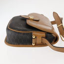 Christian Dior Honeycomb Canvas Shoulder Bag PVC Black Brown gold Auth 146582-3