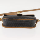Christian Dior Honeycomb Canvas Shoulder Bag PVC Black Brown gold Auth 146582-5
