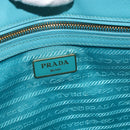 PRADA Galleria Hand Bag Safiano Leather 2way Turquoise Blue Gold Auth 146590-20