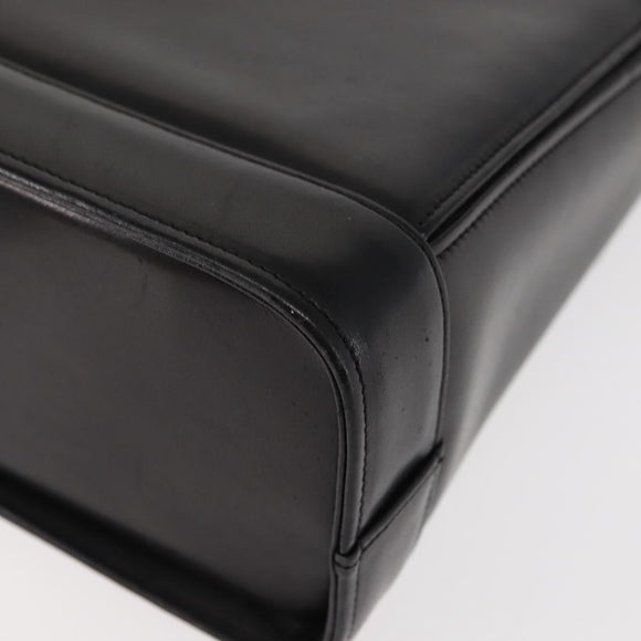 GIVENCHY Hand Bag Leather Black Gold Auth 146592