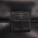 GIVENCHY Hand Bag Leather Black Gold Auth 146592-17