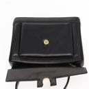 GIVENCHY Hand Bag Leather Black Gold Auth 146592-10