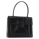 GIVENCHY Hand Bag Leather Black Gold Auth 146592-1