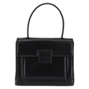 GIVENCHY Hand Bag Leather Black Gold Auth 146592-13