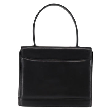 GIVENCHY Hand Bag Leather Black Gold Auth 146592 - 0