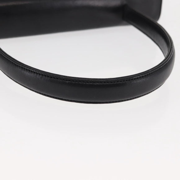 GIVENCHY Hand Bag Leather Black Gold Auth 146592