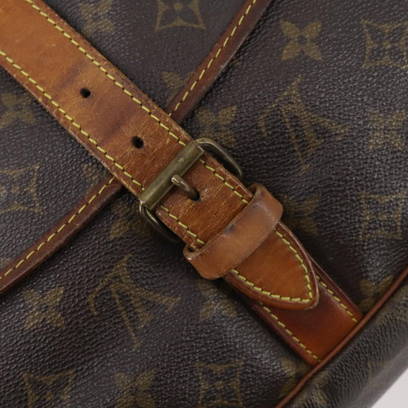 LOUIS VUITTON Monogram Saumur 35 Shoulder Bag M42254 LV Auth 146596