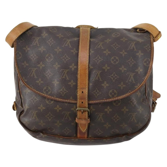 LOUIS VUITTON Monogram Saumur 35 Shoulder Bag M42254 LV Auth 146596