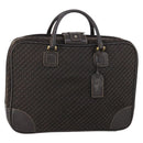 LOEWE Trunk Canvas Leather Dark Brown Gold Auth 146599-1