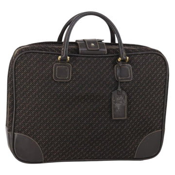 LOEWE Trunk Canvas Leather Dark Brown Gold Auth 146599