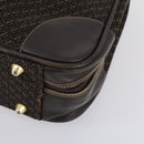 LOEWE Trunk Canvas Leather Dark Brown Gold Auth 146599-8