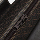 LOEWE Trunk Canvas Leather Dark Brown Gold Auth 146599-10