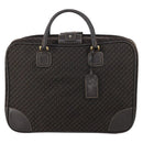 LOEWE Trunk Canvas Leather Dark Brown Gold Auth 146599-13