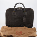 LOEWE Trunk Canvas Leather Dark Brown Gold Auth 146599-12