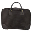 LOEWE Trunk Canvas Leather Dark Brown Gold Auth 146599-2