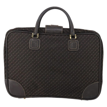 LOEWE Trunk Canvas Leather Dark Brown Gold Auth 146599 - 0