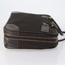 LOEWE Trunk Canvas Leather Dark Brown Gold Auth 146599-3