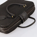 LOEWE Trunk Canvas Leather Dark Brown Gold Auth 146599-6