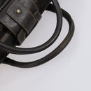 LOEWE Trunk Canvas Leather Dark Brown Gold Auth 146599-7