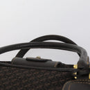 LOEWE Trunk Canvas Leather Dark Brown Gold Auth 146599-14