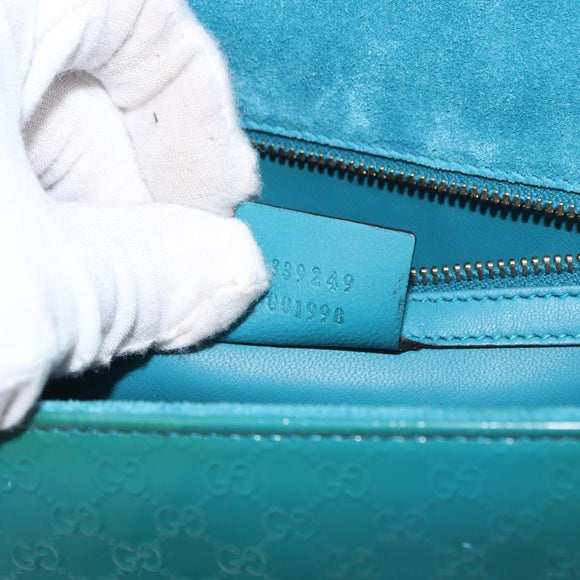 GUCCI Micro GG Canvas Clutch Bag Enamel Blue 339249 Auth 146600