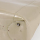 Christian Dior Maris Pearl Tote Bag Patent leather Beige Auth 146601-15