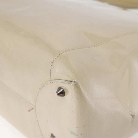 Christian Dior Maris Pearl Tote Bag Patent leather Beige Auth 146601