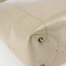 Christian Dior Maris Pearl Tote Bag Patent leather Beige Auth 146601-18