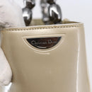 Christian Dior Maris Pearl Tote Bag Patent leather Beige Auth 146601-19