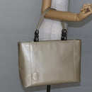 Christian Dior Maris Pearl Tote Bag Patent leather Beige Auth 146601-28