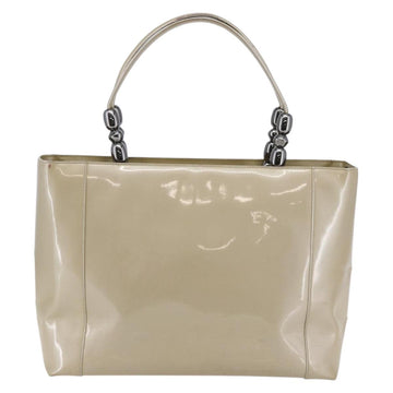 Christian Dior Maris Pearl Tote Bag Patent leather Beige Auth 146601 - 0