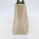 Christian Dior Maris Pearl Tote Bag Patent leather Beige Auth 146601-5
