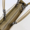 Christian Dior Maris Pearl Tote Bag Patent leather Beige Auth 146601-8