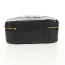 CHANEL COCO Mark Vanity Hand Bag Caviar Skin Black Gold CC Auth 146602A-10