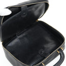 CHANEL COCO Mark Vanity Hand Bag Caviar Skin Black Gold CC Auth 146602A-16