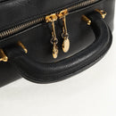 CHANEL COCO Mark Vanity Hand Bag Caviar Skin Black Gold CC Auth 146602A-8