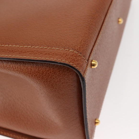 GUCCI Bamboo Hand Bag Leather Brown Gold 002 2853 0260 0 Auth 146606