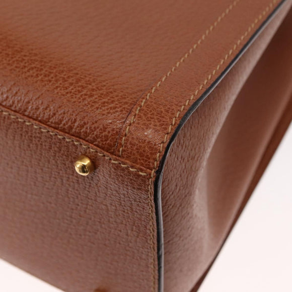 GUCCI Bamboo Hand Bag Leather Brown Gold 002 2853 0260 0 Auth 146606