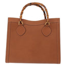GUCCI Bamboo Hand Bag Leather Brown Gold 002 2853 0260 0 Auth 146606-13