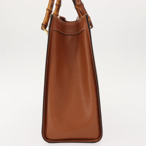 GUCCI Bamboo Hand Bag Leather Brown Gold 002 2853 0260 0 Auth 146606