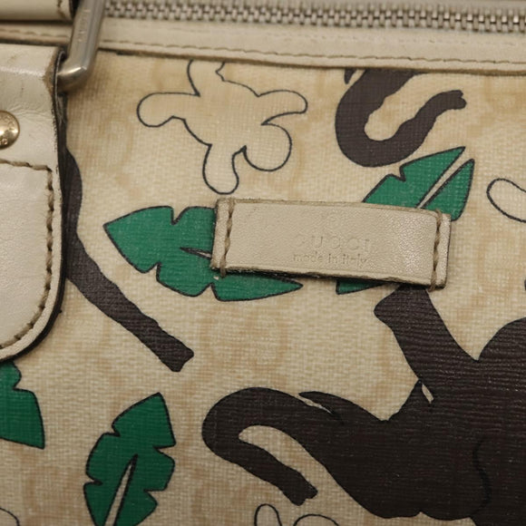 GUCCI GG Supreme Hand Bag PVC White 189895 Auth 146608