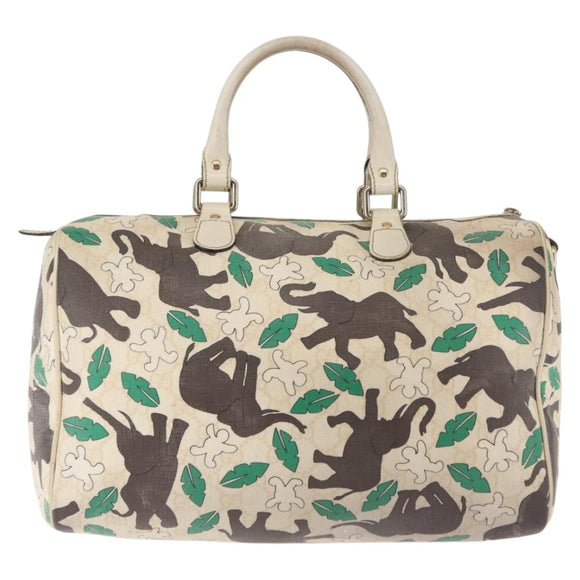 GUCCI GG Supreme Hand Bag PVC White 189895 Auth 146608