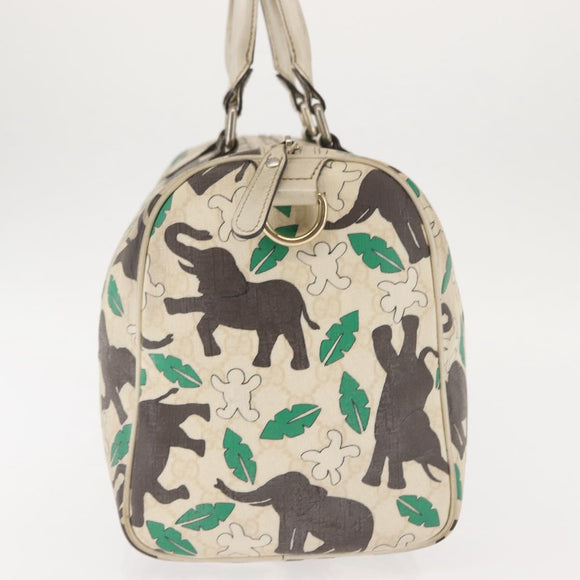 GUCCI GG Supreme Hand Bag PVC White 189895 Auth 146608