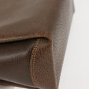 GUCCI Hand Bag Leather Vintage Gold Brown Auth 146612-15