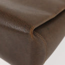 GUCCI Hand Bag Leather Vintage Gold Brown Auth 146612-16