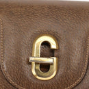 GUCCI Hand Bag Leather Vintage Gold Brown Auth 146612-17