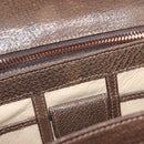 GUCCI Hand Bag Leather Vintage Gold Brown Auth 146612-18
