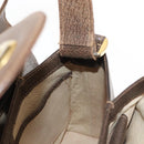 GUCCI Hand Bag Leather Vintage Gold Brown Auth 146612-19