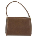 GUCCI Hand Bag Leather Vintage Gold Brown Auth 146612-2