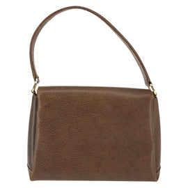 GUCCI Hand Bag Leather Vintage Gold Brown Auth 146612 - 0
